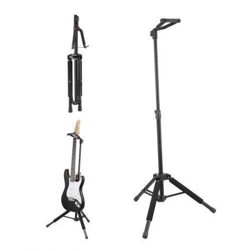 VEVOR Stativ för gitarr, golvstående, hopfällbart, 900-1200 mm (35,4-47,2 tum), justerbar höjd