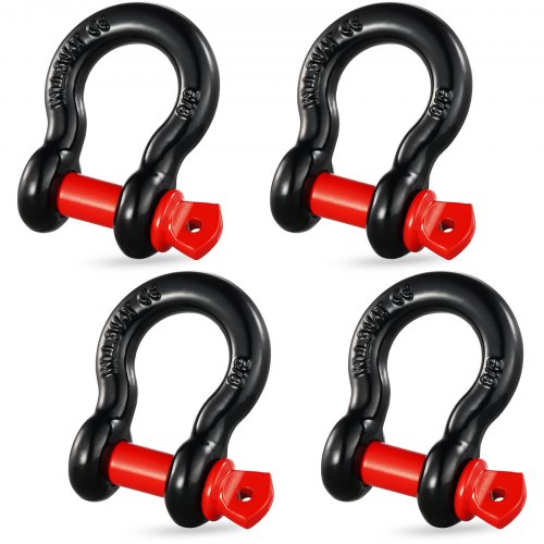 VEVOR 4-pack 5/8" D ringschackel med 3/4" skruvstift 28660 lbs brottstyrka