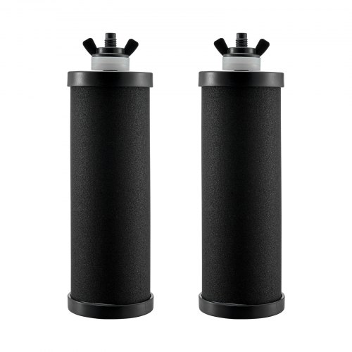 VEVOR vattenfilterutbyte, reningselement, aktivt kolfilter, lättbytbart vattenfilter, gravitationsvattenfiltersystem, kompatibelt med de flesta märken, 2-pack, svart