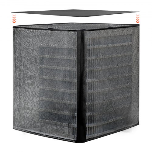VEVOR Luftkonditioneringsskydd, 711 x 711 x 812 mm AC-skydd för luftkonditioneringsenhet, dubbelt lager, avtagbart skyddstak, vattentät polyester, universellt HVAC-skydd för utomhus- och utomhus-AC-enhet, svart