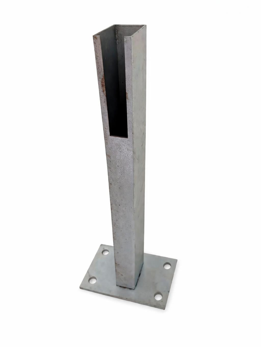 Gabionen-Halter / Pfosten mit Bodenplatte - 40 cm - Verzinkt