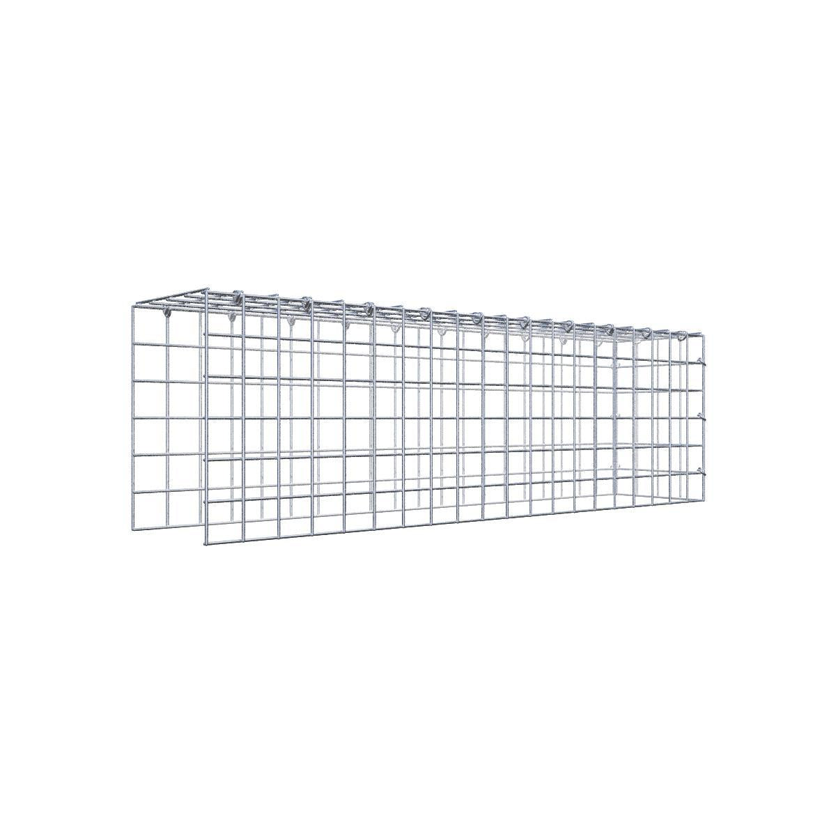 Fästbar gabion typ 4 100 cm x 30 cm x 20 cm (L x H x D), maskstorlek 5 cm x 5 cm, C-ring