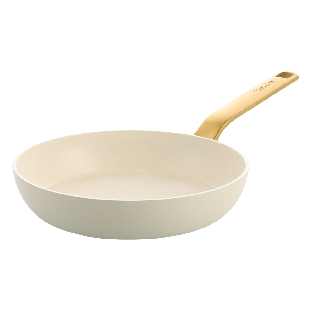 GreenPan Evolution 24 cm Creme | Bratpfanne | Nachhaltig kochen | XL-Kochfläche | robust | Spülmaschinen & Backofengeeignet | alle Herdarten