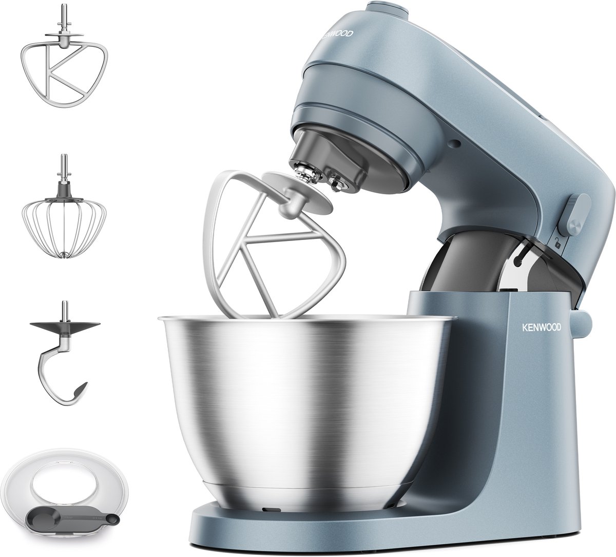 Kenwood Go (KZM35.000GY) blau | Küchenmaschine | kompaktes & zeitloses Design | 6 Geschwindigkeitsstufen | Puls-Funktion | spülmaschinenfeste Teile | 800 Watt