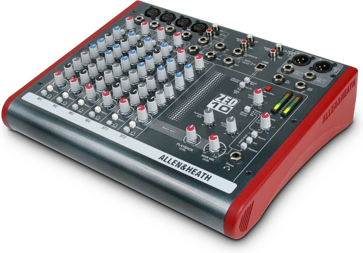 Allen & Heath ZED-10 Mixer, 4 Inputs + 2 StereoIN, USB Send / Return