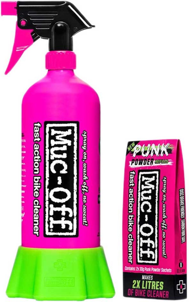 MUC-OFF Punk Powder Motorcycle Cleaner, Shampoo and cleaners for motorcycles, 4 pack + bottle
