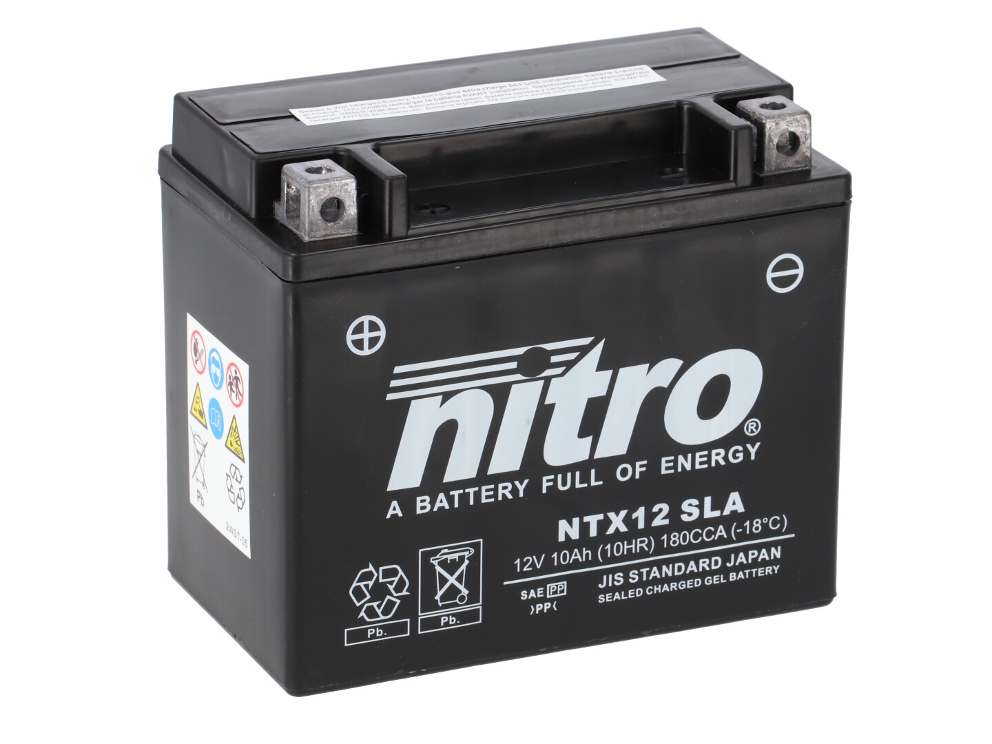 NITRO Sealed battery maintenance free, Batteries for motorcycle & scooter, NTX12-SLA