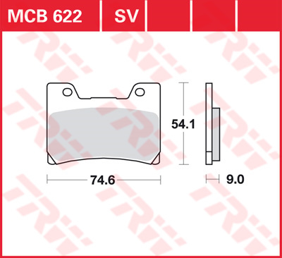 TRW Brake pads, and shoes for motorcycles, MCB622 Allround organic