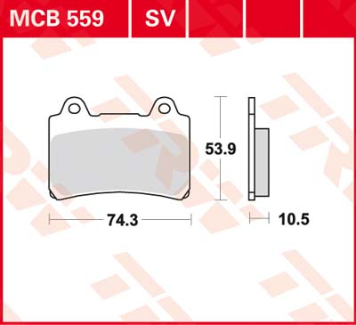 TRW Brake pads, and shoes for motorcycles, MCB559 Allround organic