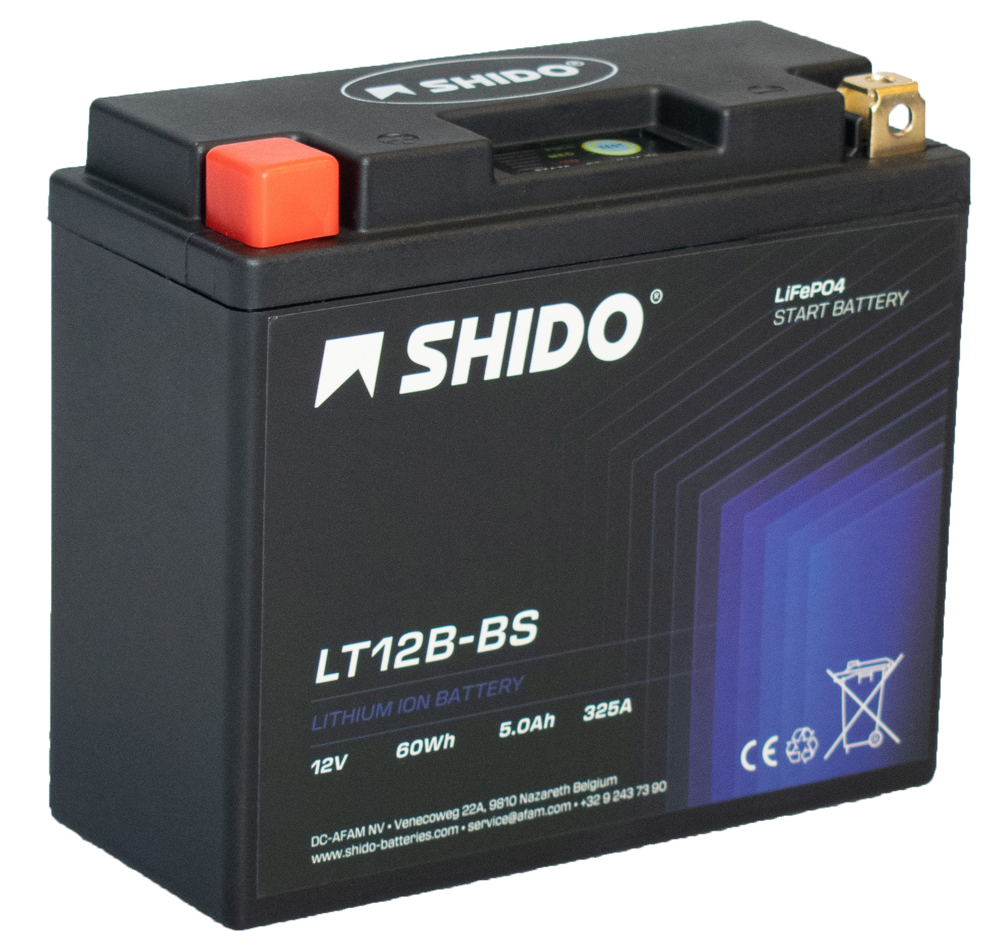 SHIDO Lithium-Ion battery, Batteries for motorcycle & scooter, LT12B-BS