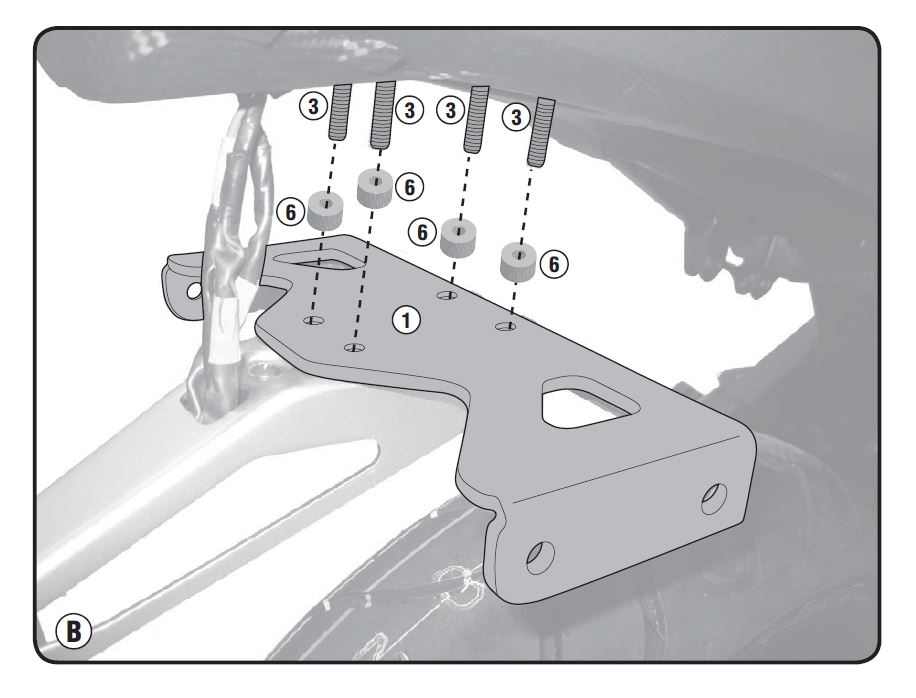 GIVI Additional mounting kit, Motorcycle-specific luggage, 1152KIT