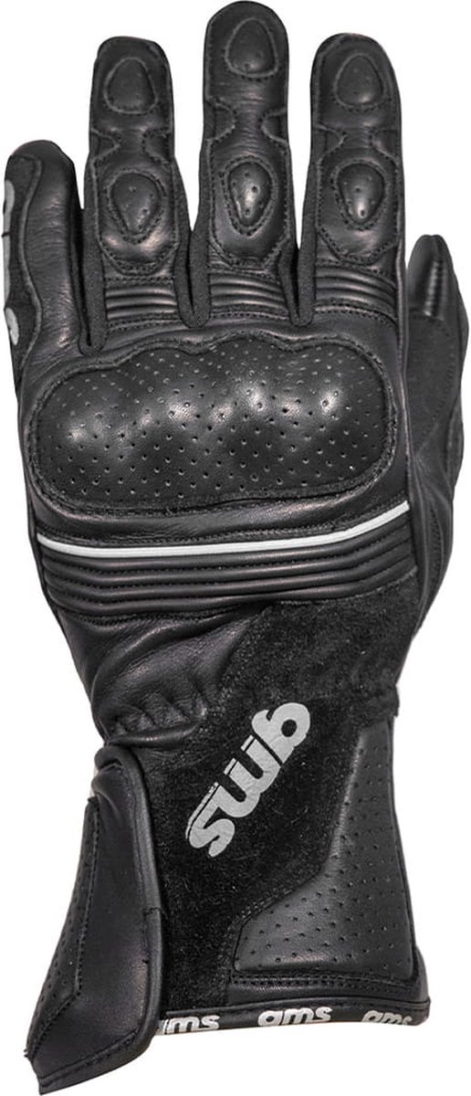 GMS Strike, Motorcycle racing gloves, Black
