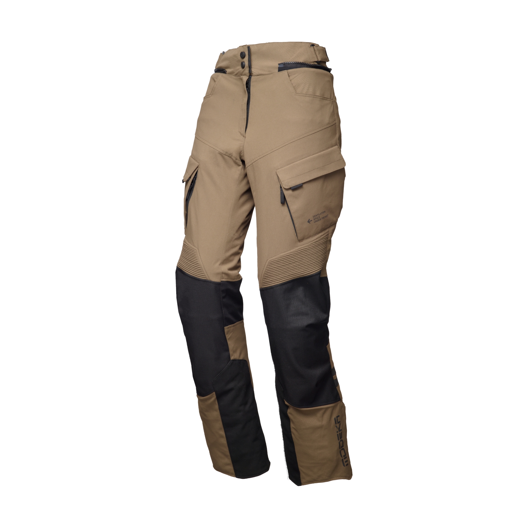 MODEKA Lucano Lady Pants, Women's textile motorcycle, Safari-Black