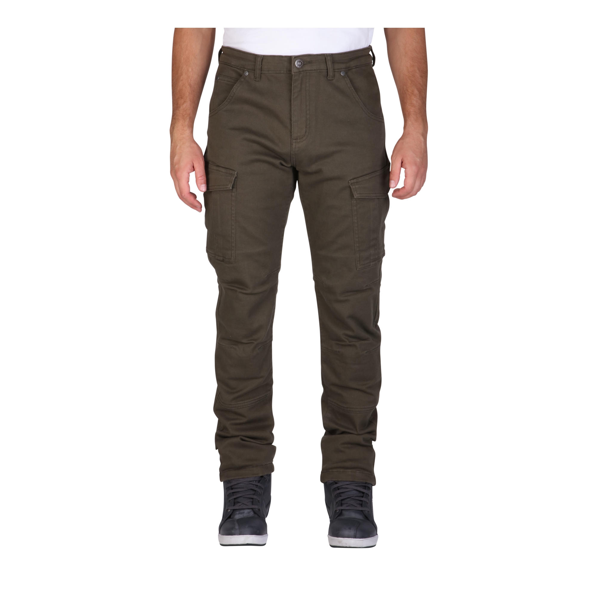 MODEKA Brandon Cargo, Men's motorcycle jeans, Olive Length 30