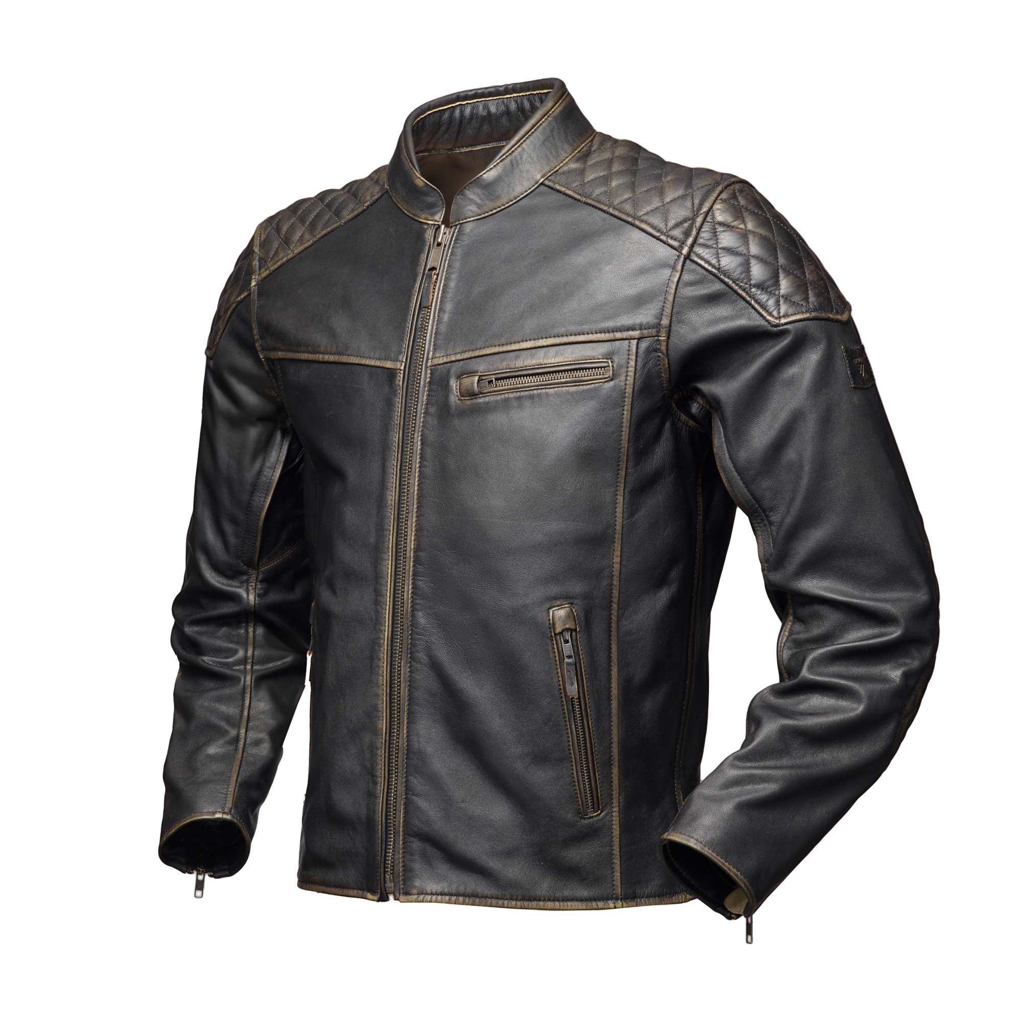 MODEKA Phinix, Men's leather motorcycle jacket, Aged brown