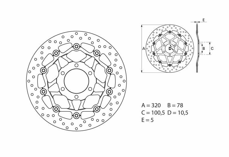 BREMBO Serie Oro brake disc, discs for motorcycles, floating 78B40874