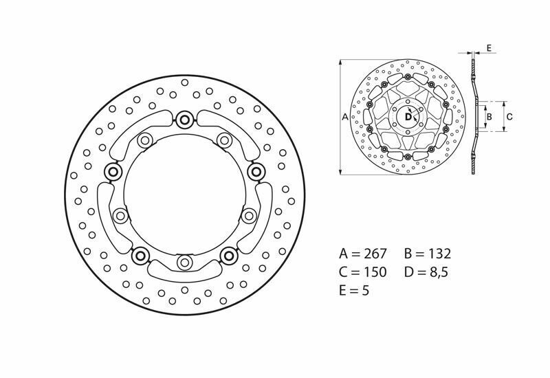 BREMBO Serie Oro brake disc, discs for motorcycles, floating 78B40817