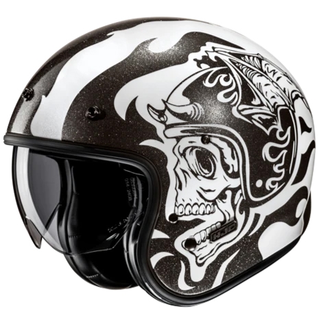 HJC V31 Flame, Jet helmet, Black Grey
