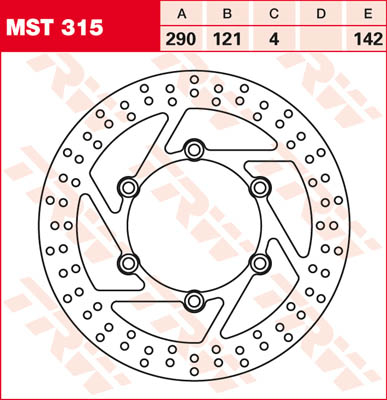TRW Brake disc, discs for motorcycles, MST315