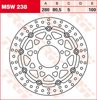 TRW Brake disc, discs for motorcycles, MSW238