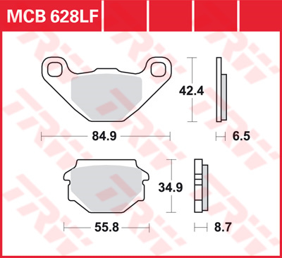 TRW Brake pads, and shoes for motorcycles, MCB628 Allround organic
