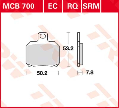TRW Brake pads, and shoes for motorcycles, MCB700SRM Sinter maxi scooter
