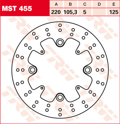 TRW Brake disc, discs for motorcycles, MST455