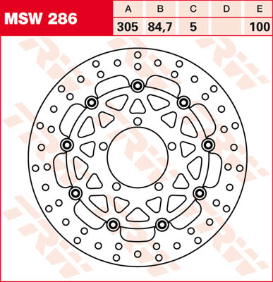 TRW Brake disc, discs for motorcycles, MSW286