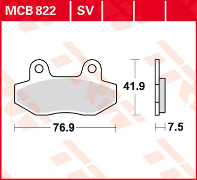 TRW Brake pads, and shoes for motorcycles, MCB822 Allround organic