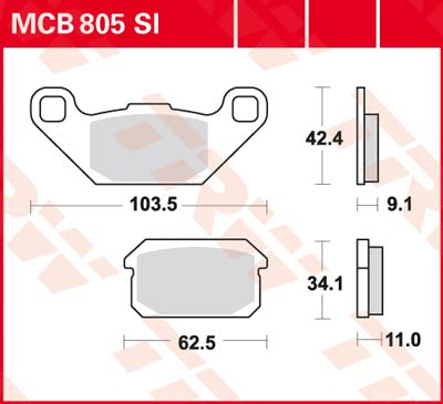 TRW Brake pads, and shoes for motorcycles, MCB805SI Sinter offroad