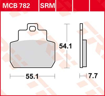TRW Brake pads, and shoes for motorcycles, MCB782SRM Sinter maxi scooter