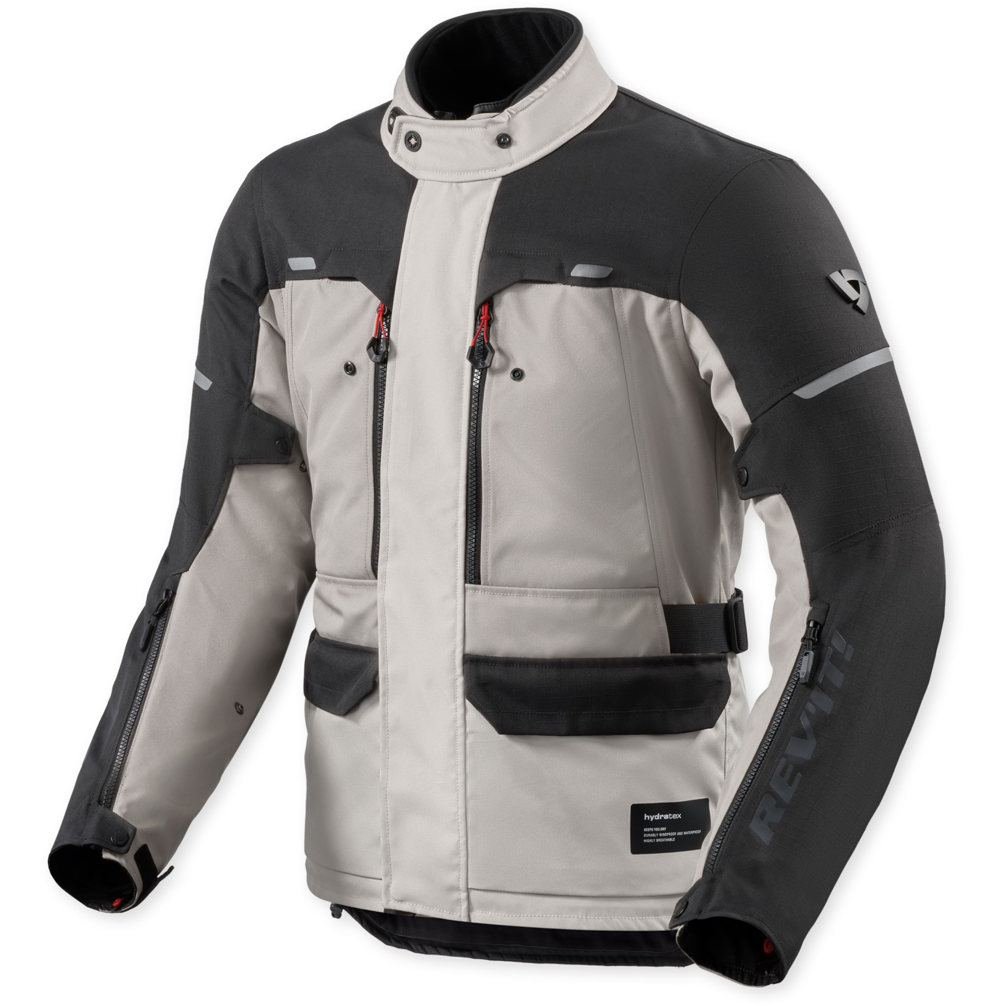 REV'IT! Outback 5 H2O jacket, Men's textile motorcycle, Silver Black