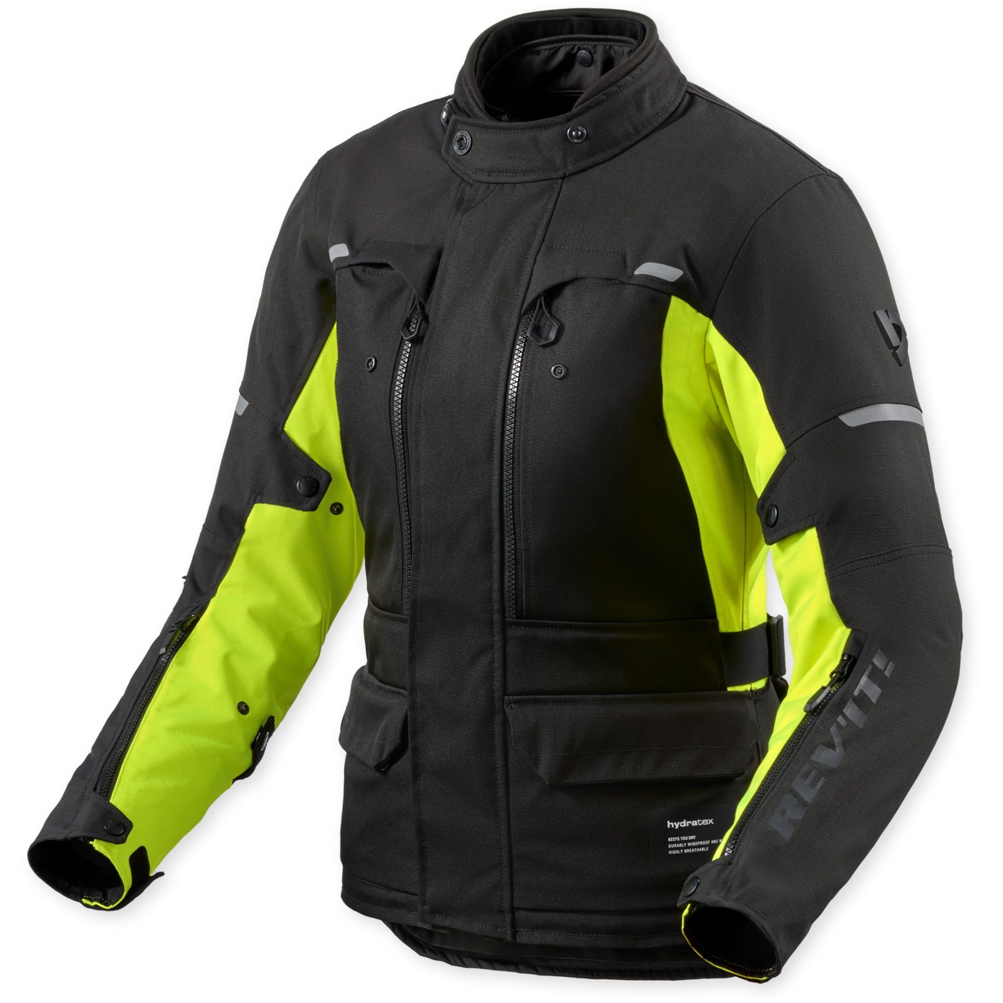 REV'IT! Outback 5 H2O Lady jacket, Women's textile motorcycle, Black Fluorescent yellow