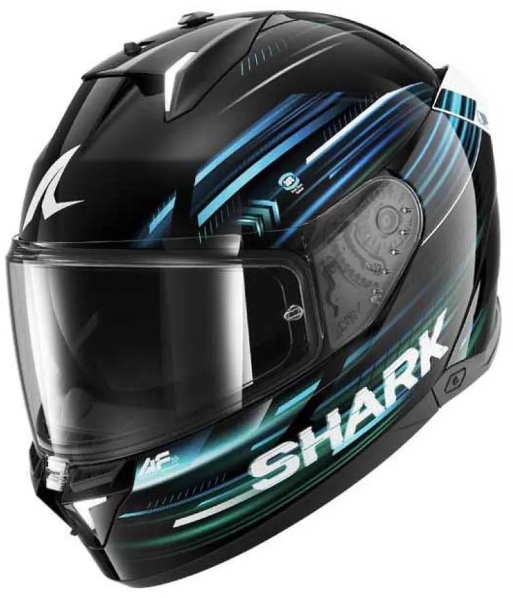 SHARK Skwal i3 Light-Blur, Full-face helmet, Black-Blue-Green KBG