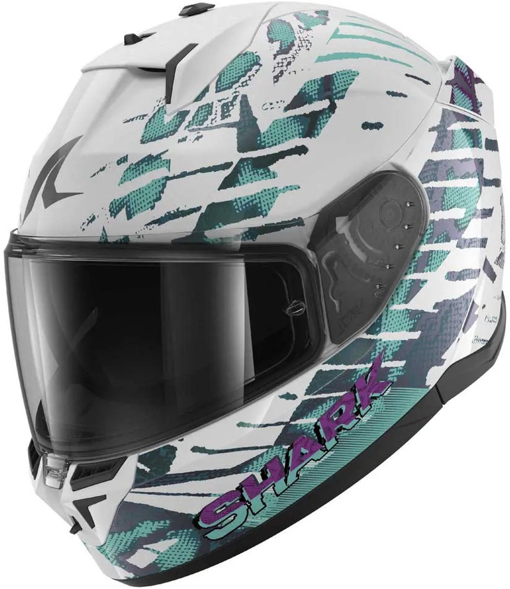SHARK D-Skwal 3 Reptaia Lady, Full-face helmet, White-Cameleon-White WXW