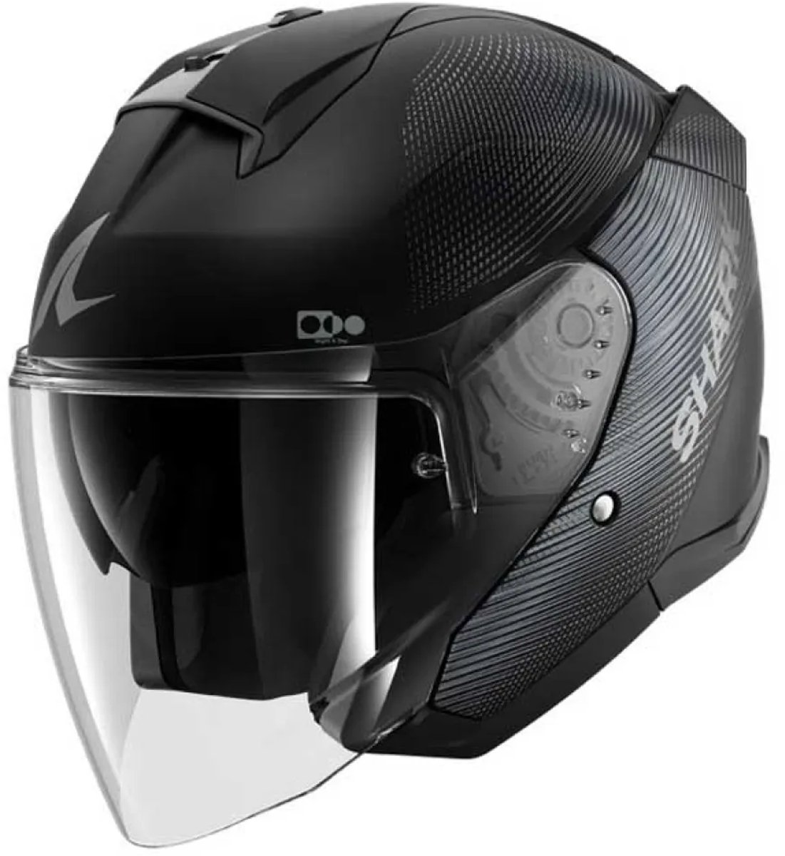 SHARK Skwal Jet SP Lyne, helmet, Matt Black-Anthracite-Anthracite KAA