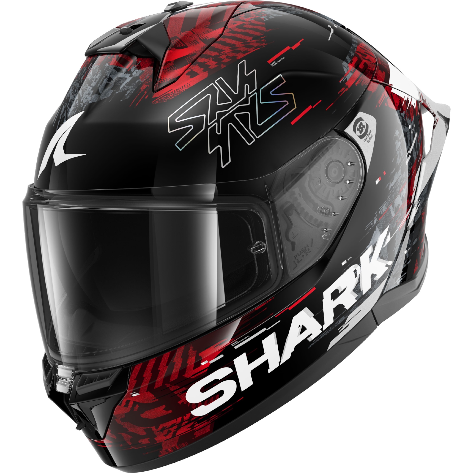 SHARK Skwal Cup Speed-Vib, Full-face helmet, Black-Red-Silver KRS