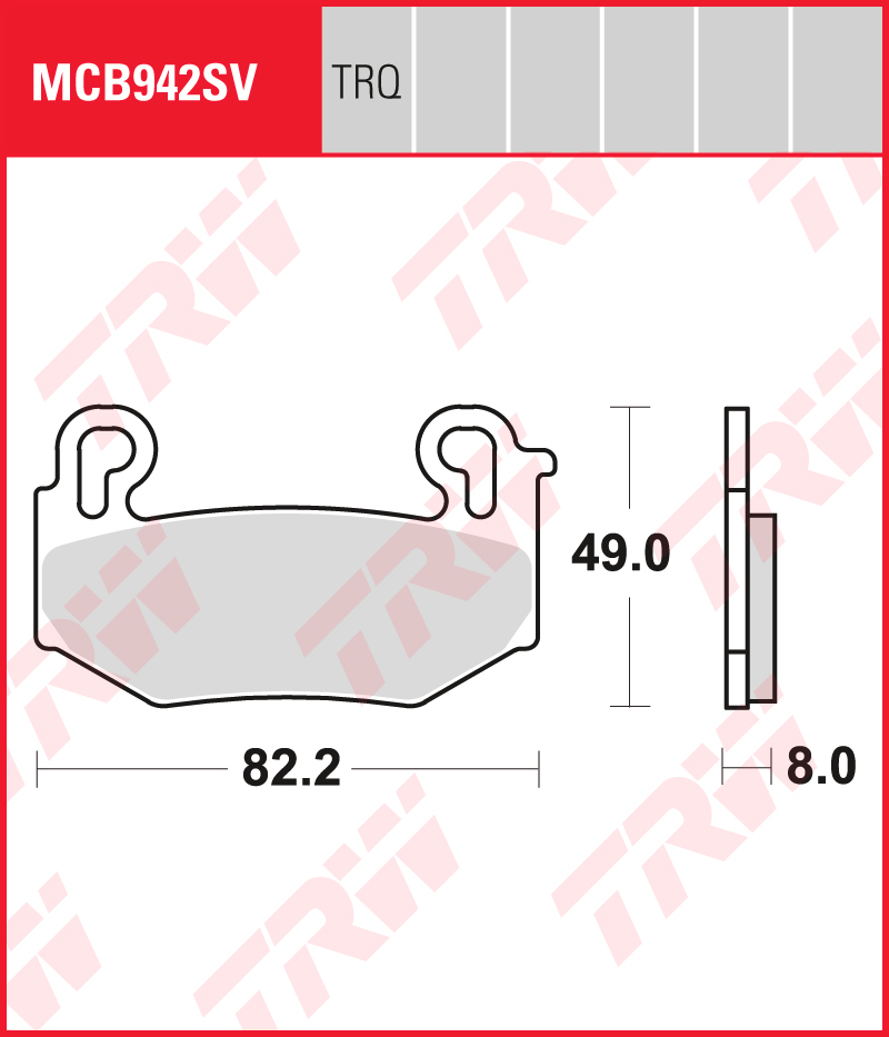 TRW Brake pads, and shoes for motorcycles, MCB942SV Sinter street