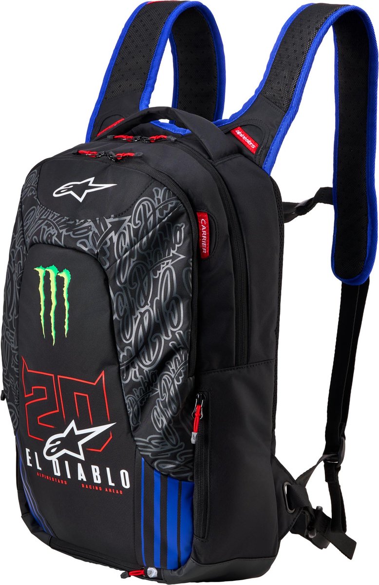 ALPINESTARS City Hunter V2, Motorcycle backpacks, FQ20 Monster Black-Red Fluo-Blue-Green