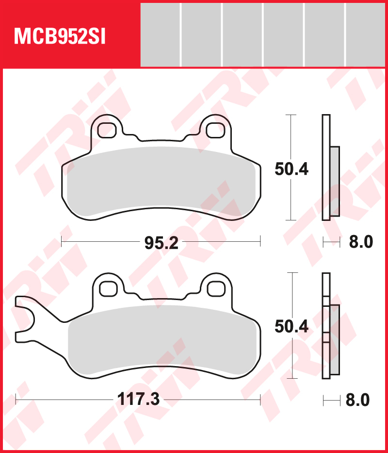 TRW Brake pads, and shoes for motorcycles, MCB952SI Sinter offroad