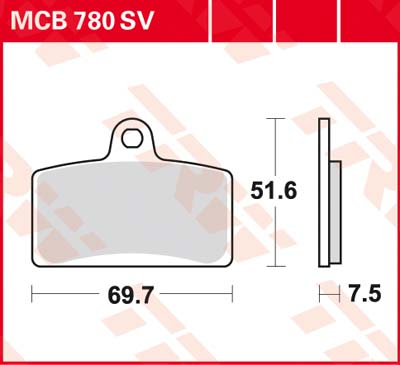 TRW Brake pads, and shoes for motorcycles, MCB780 Allround organic