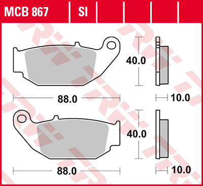 TRW Brake pads, and shoes for motorcycles, MCB867SI Sinter offroad