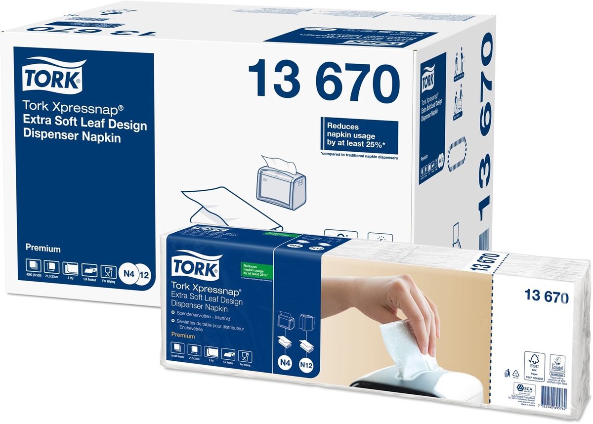 Tork Spenderservietten Xpressnap extra soft (N4-System) 33x21,3cm 2-la