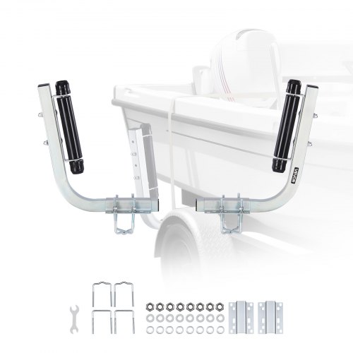 VEVOR Boat Trailer Guides, 470 mm/520 mm Height Adjustable Trailers Guide, 2PCS Thickened High-Duty Steel Trailer Guide-Ons with Smooth Roller Guidance, for V-Hull Boats, Small to Mid-Size Boats