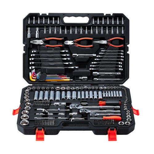 VEVOR Mechanics Tool Set, 314-Piece Mechanic Tool Kit, Metric Socket Set, Combination and Ratchet Wrenches, Hex Keys, Screwdriver Bits, Accessories, and Storage Case, for Automotive and Home Repair