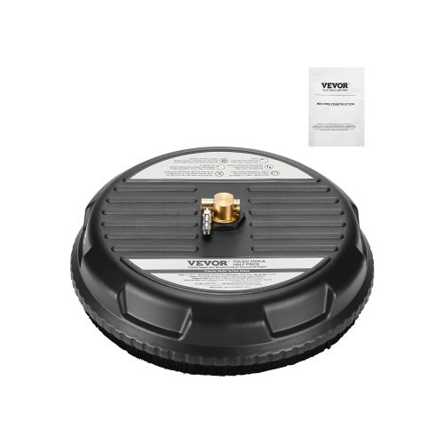 VEVOR 15" Pressure Washer Surface Cleaner, Plastic Pressure Washer Attachments with 4 Wheels, 4000 Max PSI, 1/4 Quick Connector, 2 Spray Nozzles, Ideal for Driveways, Sidewalks, Patios, Decks, Black