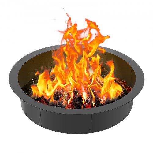 VEVOR Fire Pit Ring, 40-Inch Outer/36-Inch Inner Diameter, 10inch Height 2.5mm Thick Fire Pit Insert, Heavy Duty Carbon Steel Liner DIY Campfire Ring above or In-Ground, for Outdoor Camping, Bonfires