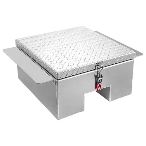 VEVOR Truck Bed Tool Box, Heavy Duty Aluminum Tool Box with Diamond Plate, Storage Toolbox Chest Organizer Supports up to 100 kg, Ideal for Pickup, Truck Bed, RV, Trailer, 770 x 610 x 310 mm, Silver