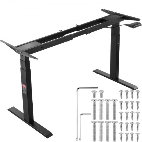VEVOR Elektrisk Ståbordsram Dubbelmotor Justerbar 65-129 cm H Svart