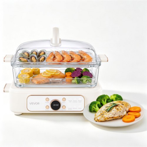 VEVOR Chafing Dish Buffet Set, 8 Qt 2 Pack, Stainless Steel Chafer with 2 Full Size Pans, Rectangle Catering Warmer Server with Lid Water Pan Stand Fuel Holder, for Wedding Party Banquet, Rose Gold